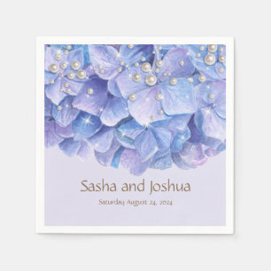 Aquarellblau Hydrangea Pearl Serviette
