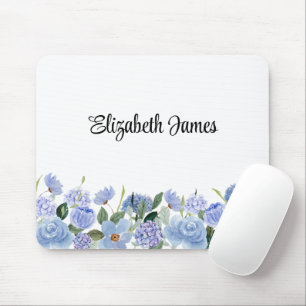 Aquarellblau-Hydrangeas Personalisiert Notepad Mousepad