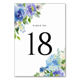 Aquarellblau Hydrangeas Tischnummern