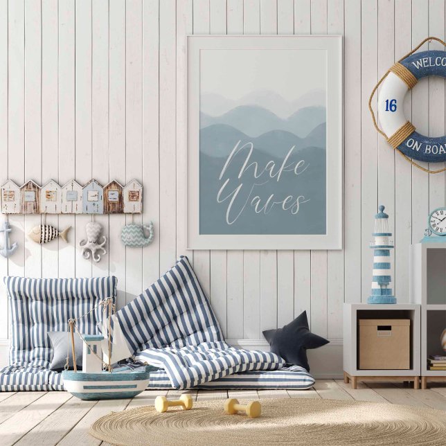 Aquarellblau macht Wellen Poster (Von Creator hochgeladen)