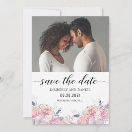 Aquarellblau mit Ihrem Foto Save the Date