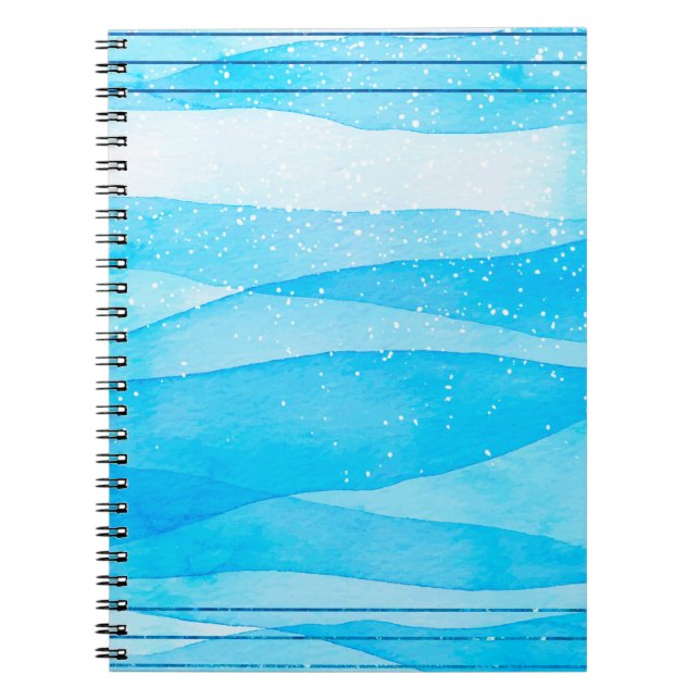 Aquarellblau Notizblock (Vorderseite)