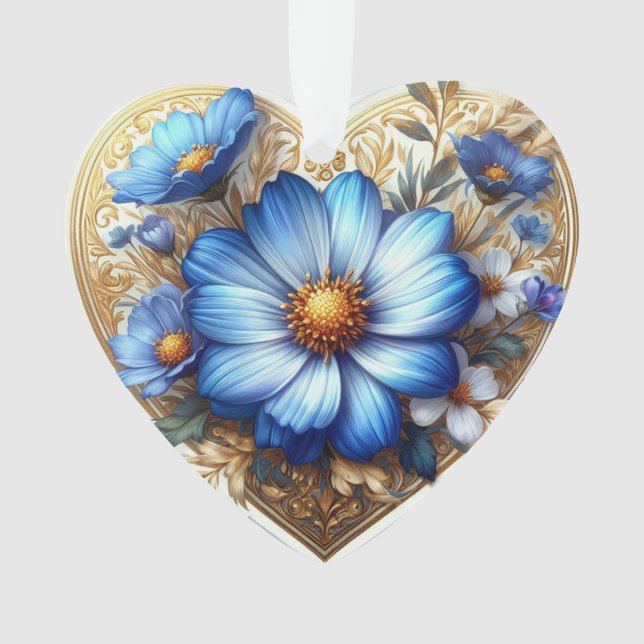 Aquarellblau Ornament (Vorderseite)