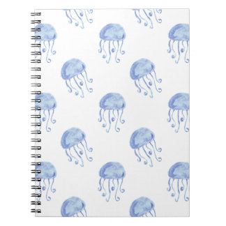 Aquarellblau-Quallen-Stranddesign Notizblock