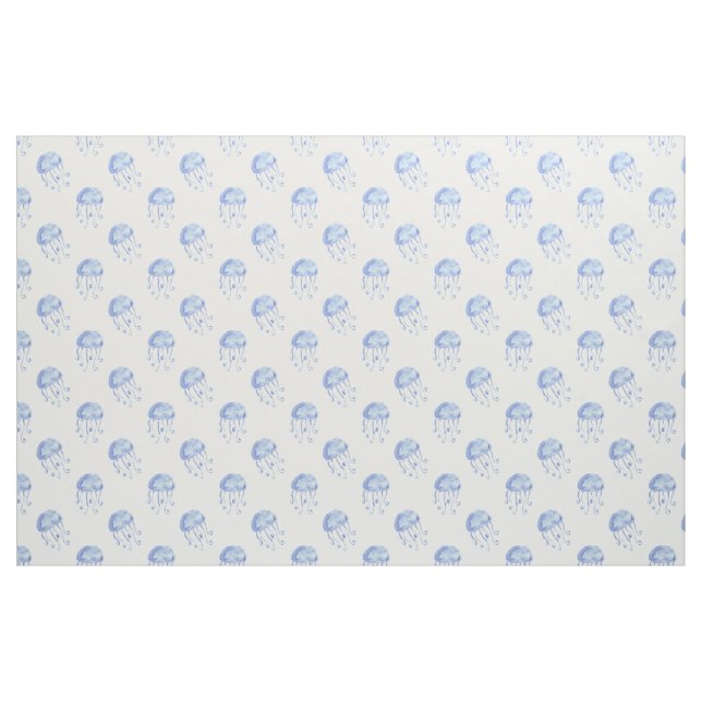 Aquarellblau-Quallen-Stranddesign Stoff (Fat Quarter (45,7 x 55,9 cm))