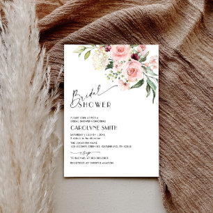 Aquarellblau Rosa Brautparty Einladung