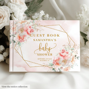 Aquarellblau Rosa-Pioniere Salbei Gold Gästebuch