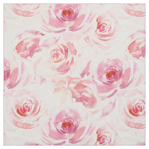 Aquarellblau Rosa Rose Stoff