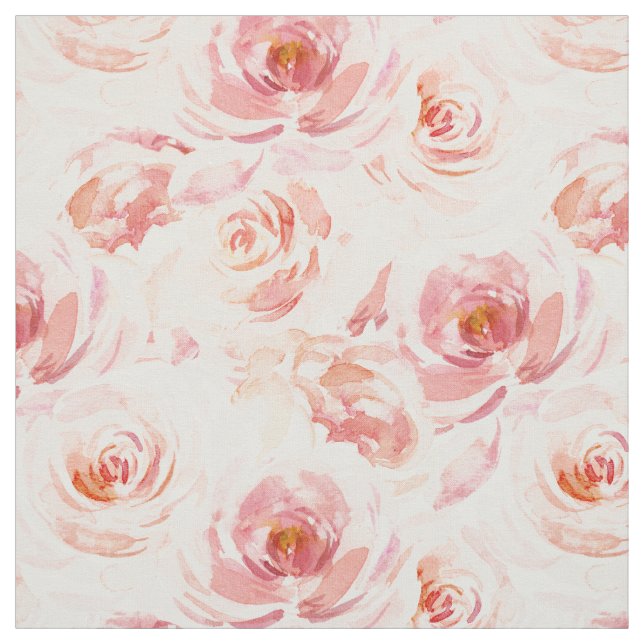 Aquarellblau Rosa Rose Stoff (Muster)