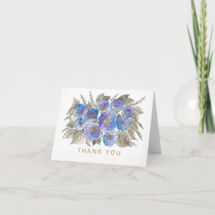 Aquarellblau Rose Gold Generic Vielen Dank Dankeskarte