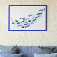 Aquarellblau-Schule für Fisch