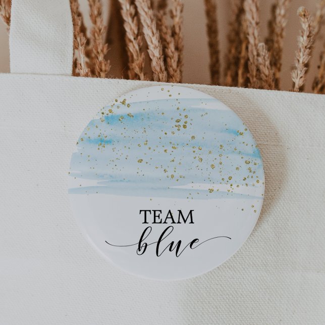 Aquarellblau und Gold Sparkassenteam Blau Button (Von Creator hochgeladen)