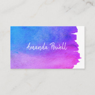 Aquarellblau und lila künstlerisches Design Visitenkarte