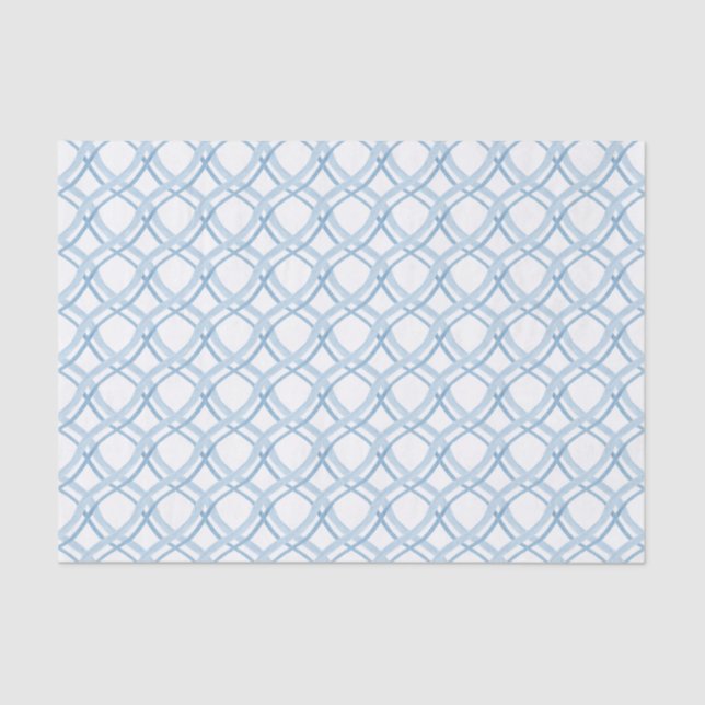 Aquarellblau und Navy Ribbon Seidenpapier (Vorderseite)