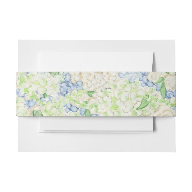 Aquarellblau und weißes Hydrangea Einladungsbanderole (Vorderseite Beispiel)