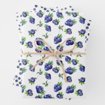 Aquarellblaubeermuster Geschenkpapierbögen