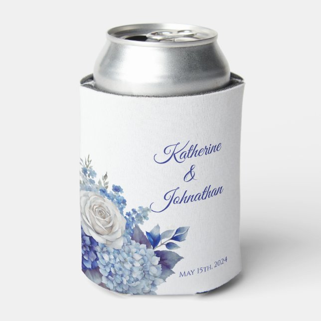 Aquarellblaue Blume Bouquet-Wedding- Dosenkühler (Kanne Vorderseite)