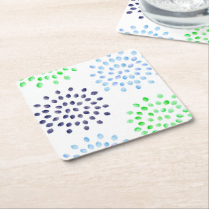 Aquarellblaue Blume Rechteckiger Pappuntersetzer