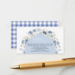 Aquarellblaue Blumen Babyduschbücher für Ba Begleitkarte