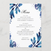 Aquarellblaue Blumen. Botanische Hochzeit der Mari