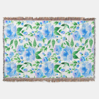 Aquarellblaue Blumen Decke