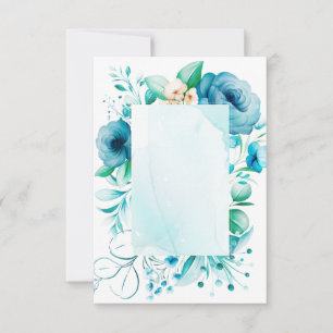 Aquarellblaue Blumenkarte, erstelle deine eigene t Dankeskarte