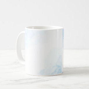 Aquarellblaue botanische matte Glas-Tasse Kaffeetasse
