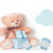 Aquarellblaue Cloud Pastellpinsel Baby Boy Dusche