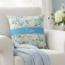 Aquarellblaue Hortensien-Blumenname