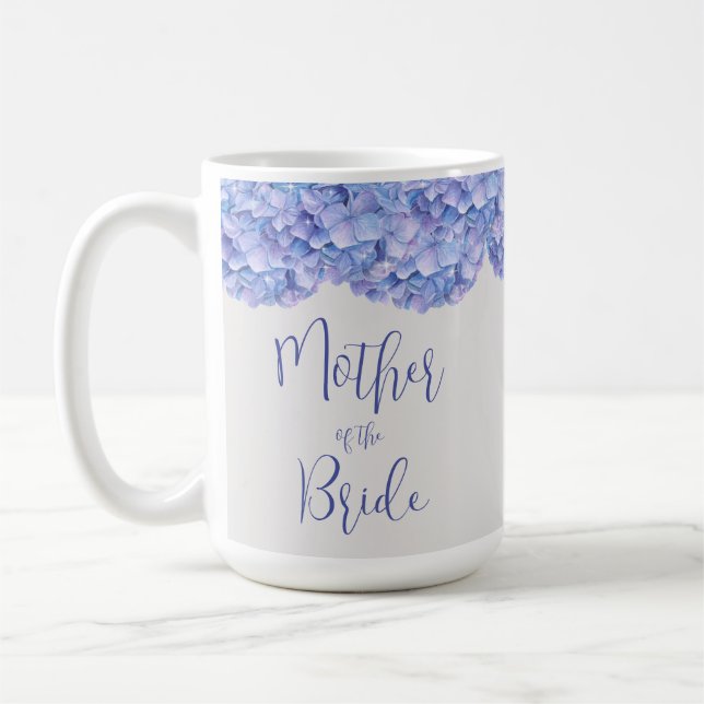 Aquarellblaue Hortensien-Mutter der Braut  Kaffeetasse (Links)