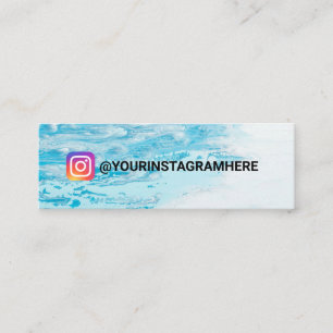 Aquarellblaue Malerei Social Media Mini Visitenkarte