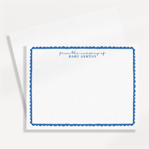 Aquarellblaue Notizkarte mit gewelltem Rand für da Ankündigung