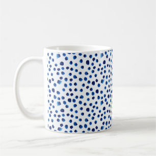 Aquarellblaue Polka-Punkte nahtloses Muster Kaffeetasse