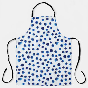 Aquarellblaue Polka-Punkte nahtloses Muster Schürze