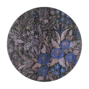 Aquarellblaue Rose Blume Schneidebrett