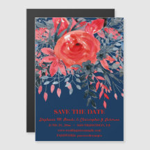 Aquarellblaue Rote Rose / Website Save the Date