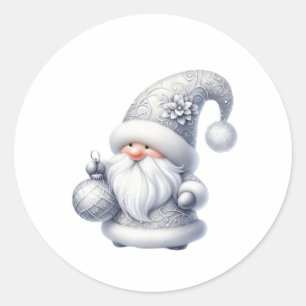 Aquarellblaue Santa-Claus-Illustration Runder Aufkleber
