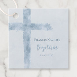 Aquarellblaue Taufe Geschenkanhänger