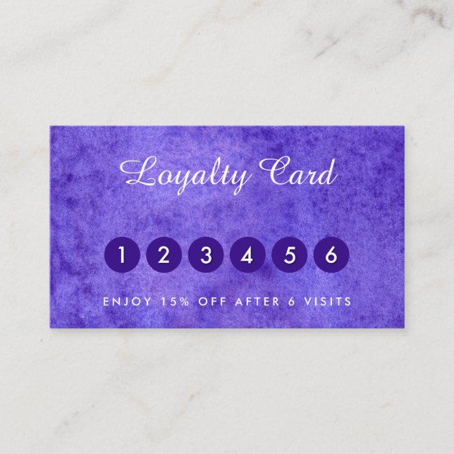 Aquarellblaue violette Visitenkarten Visitenkarte (Vorderseite)
