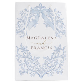 Aquarellblaue Wappenehe Mittlere Geschenktüte