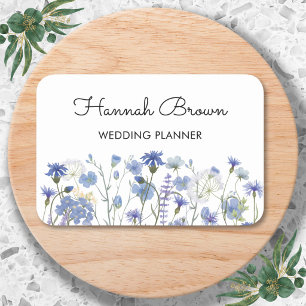 Aquarellblaue Wildblumengarten-Blumen Namensschild