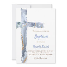 Aquarellblauer Age Kreuzung Taufe