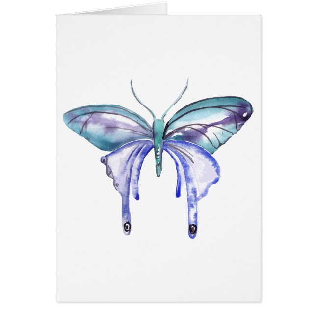 Aquarellblauer lila Schmetterling (Vorne)