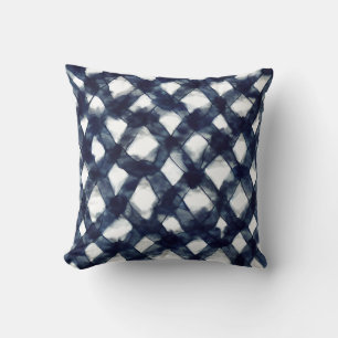 Aquarellblaues geometrisches Muster Kissen