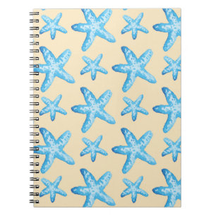 Aquarellblaues Starfish-Muster Notizblock