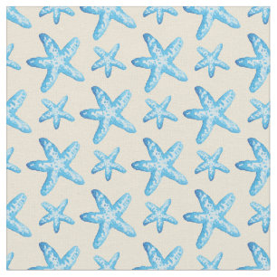 Aquarellblaues Starfish-Muster Stoff