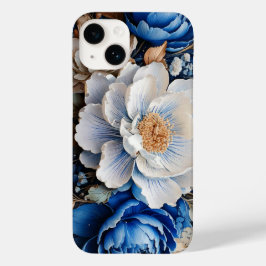 Aquarellblossom in blauen und weißen Blume, Case-Mate iPhone 14 Hülle