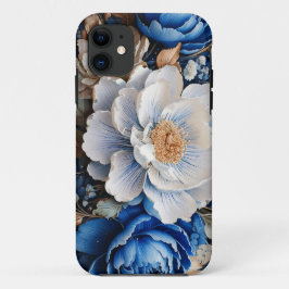 Aquarellblossom in blauen und weißen Blume, Case-Mate iPhone Hülle