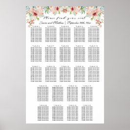 Aquarellblume 23 Tische Hochzeitssitze Poster