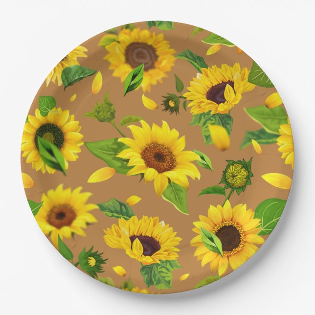 Aquarellblume 5 pappteller (Vorderseite)